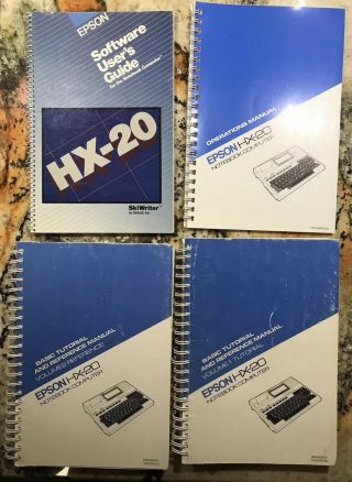 Vintage Epson Hx - 20 Notebook Computer Software User’s Guide Manuals