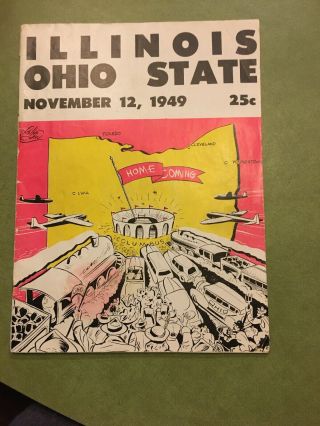 Illinois Ohio State November 12,  1949 Program