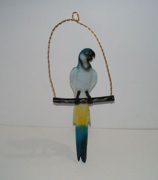 Vintage Mid Century Plastic Blow Mold Parrot Bird