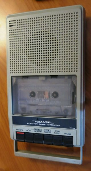 Vtg Realistic Ctr - 72 Portable Cassette Tape Recorder Radio Shack Great