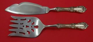 Burgundy By Reed And Barton Sterling Silver Fish Serving Set 2 Piece Custom Made