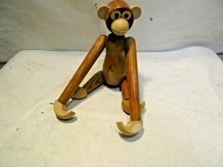 Vintage Kay Bojesen Type Wood Monkey Toy 7 " Tall That Is In Good Shape