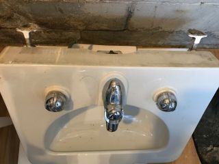 Crane Mid - Century Bathroom Sink Elayne Wall Mount Bracket Fixture & Poles