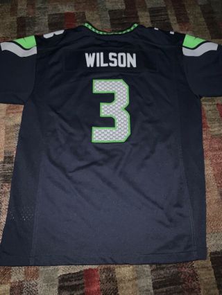 Nike Russell Wilson Seattle Seahawks Nfl Jersey Youth Size Xl 18/20 Home Blue
