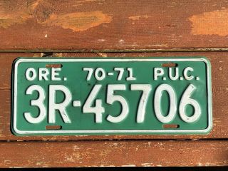 1970 1971 Oregon License Plate Puc Public Utilities Commission Vintage