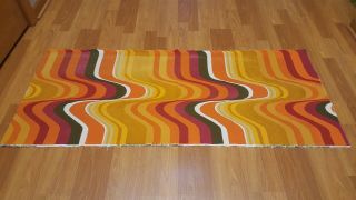 Awesome Rare Vintage Mid Century Retro 70s Heals Frequency Org Wave Fabric Wow