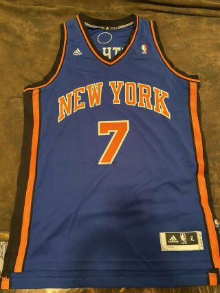 York Knicks Carmelo Anthony 7 Nba Jersey Blue Adidas Logo Men 
