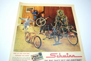 2 Vintage Print Ad 1967 Schwinn Fastback Stingray Varsity Uni - Cycle Christmas 2