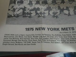 1975 YORK METS 8.  5 by 11TEAM PICTURE PHOTO WITH SIGNATURES ON BACK 2