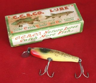 Vintage Ccb Co Garrett In Creek Chub Pikie Fishing Lure W/ Box Excel