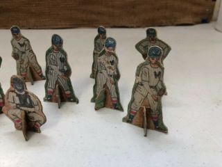 10 Vintage Paper Cardboard Stand - up Baseball Figures.  Very Old.  2.  5” Tall. 3