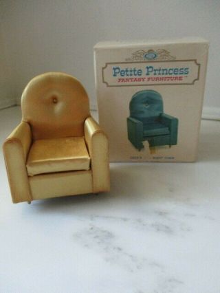 Vtg Petite Princess Dollhouse Furniture Ideal 1964 Guest Chair Gold