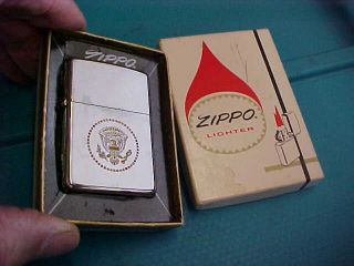 Vintage 1968 Lyndon B.  Johnson Presidential Seal Zippo Lighter Box Neat