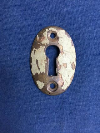 Antique Vintage Brass Key Hole Escutcheon Cover Hardware