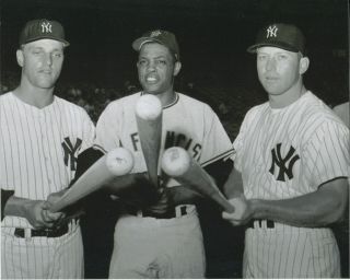 Mickey Mantle,  Roger Maris Yankees Willie Mays Giants 8x10 Photo 1962 W.  S