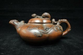 Rare Chinese Old Yixing Zisha Pottery Purple Sand Teapot " Jiangrong " Mark