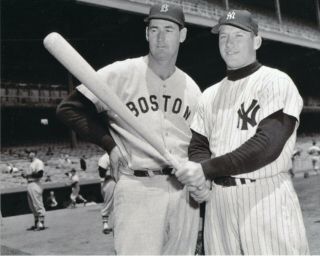 Mickey Mantle Yankees And Ted Williams Red Sox 8x10 Photo