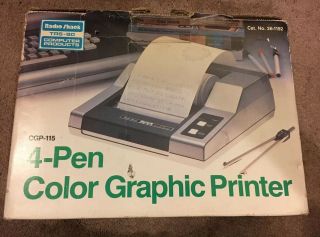 Radio Shack Cgp - 115 26 - 1192 4 - Pen Color Graphic Plotter / Printer For The Trs - 80