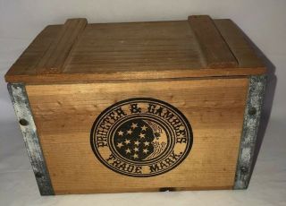 Vintage Procter & Gamble Ivory Soap Wood/metal Box With Moon & Stars Trademark