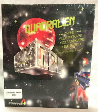 Quadralien Arcade - Style Space Adventure Game For Amiga By Spinnaker Software Nib