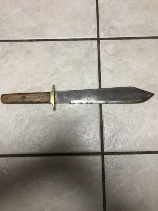 VTG Unique Civil War Era Bowie knife Fixed Blade Sword Hassam Boston Antique 2