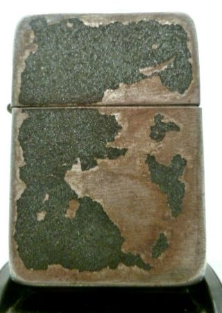 1942 World War Ii Black Crackle Zippo Lighter 4 Barrel Hinge