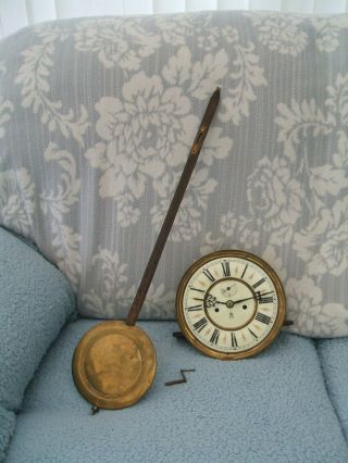 Vintage Gustav Becker Two Weight Wall Clock " Workings Only "