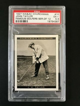 1927 Churchman Famous Golfers Ser.  Of 12 - Large: John Taylor 10 Psa Grade 5.  5