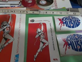 4 78 - 79 Chicago Hustle Women ' s Basketball 2 Stickers,  ticket inform. ,  Application 2