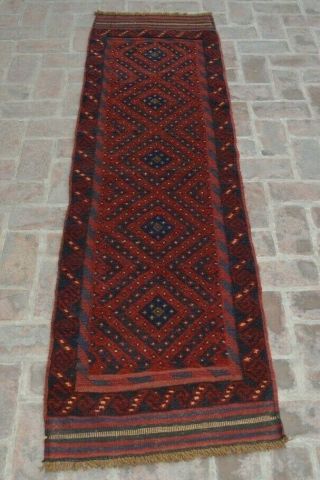 Kh165 Handmade Tribal Vintage Mishwani Shirazi Long Rug Kilim Runner 244 X 66 Cm
