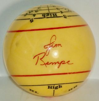 Vintage Jim Rempe Training Cue Ball Made In Belgium By Aramith