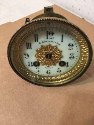 Antique French Mantle Clock Movement Unsigned Japy Era Lumsden Richmond Va Dial