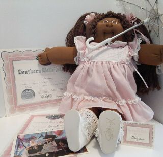 Vintage Cabbage Patch Kid Southern Belle Soft Sculpture African American Aa Doll