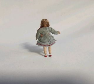 CaHo Dollhouse Doll Caco Germany miniature Girl 1940s Comp Metal Antique vintage 2