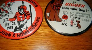 2 vintage rare 1960 ' s college football homecoming buttons - St.  John ' s (MN), 2
