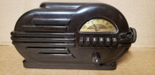 Vintage 1941 Belmont Art Deco Bakelite Tube Radio 6d - 111 Brown