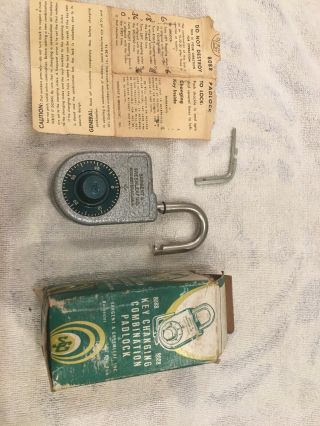 Vintage 8088 Combination Padlock Sargent & Greenleef Co.  Box And Key