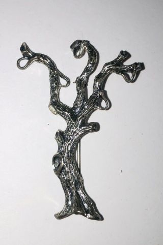 Vintage Beau Sterling Silver Family Tree Of Life? Charm Holder Brooch Signed 2”