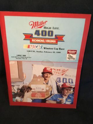 1986 Miller High Life 400 Richmond Race Program 2 - 23 - 86