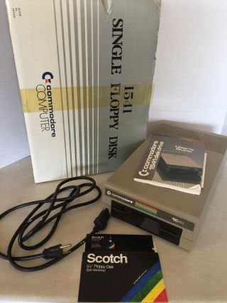 Vintage Commodore 1541 Single Floppy Disk Drive With Users Guide
