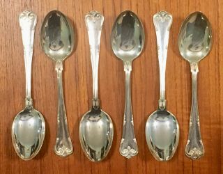 Rare Set 6 Vintage Cm Cohr Denmark Sterling Silver Tablespoons Spoons 7.  75 Troy