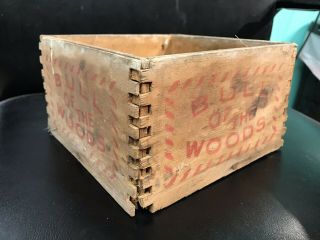 Antique Bull Of The Woods Tobacco Wooden Box Vintage Plug