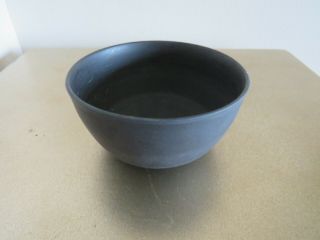Antique Wedgwood Black Basalt Smooth Turned Primitive Bowl (c.  1830s)