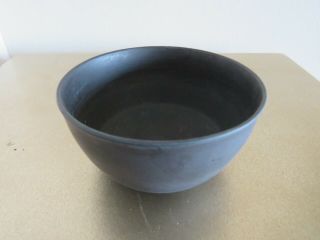 Antique Wedgwood Black Basalt Smooth Turned Primitive Bowl (c.  1830s) 2