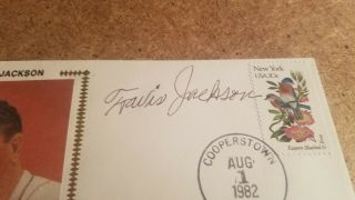 1982 Travis Jackson Cooperstown Cover Signed Signature 3