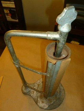 Vintage Nelson Vertical Paper Cutter Holder Cast Iron Ball Bearing 15 " Roll Old