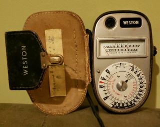 Vintage Weston Master Exposure Meter With Leather Case