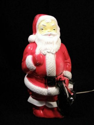 Vintage Lighted 1968 Empire Blow Mold Christmas Santa Claus Plastic 13 " Tall