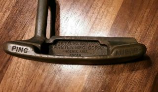 Vintage Ping Anser Brass Putter Karsten Mfg Phoenix Az Steel 35 1/2 "
