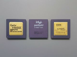 Intel Pentium 166mhz Ibm Cyrix 6x86mx Pr166 Pr200 Vintage Socket 7 Cpus Gold